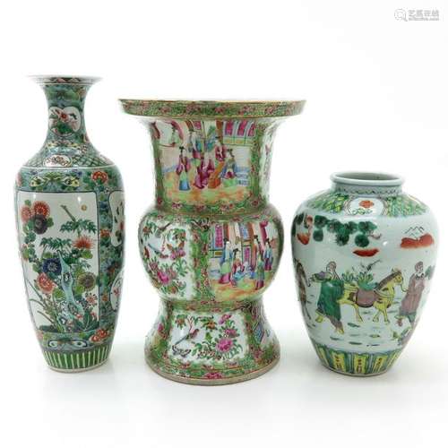 A Collection of Three Vases