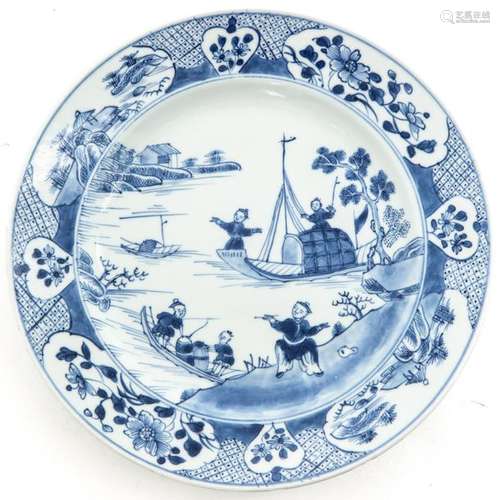 A Blue and White Decor Plate