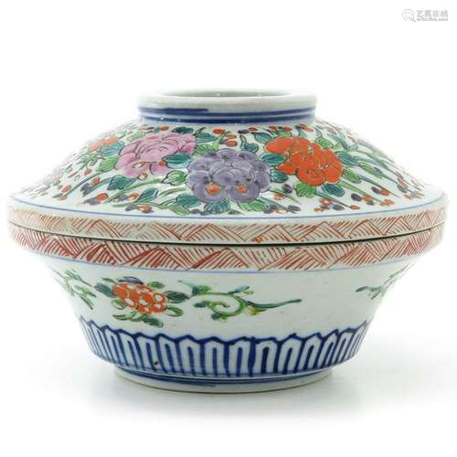 A Polychrome Decor Bowl with Cover