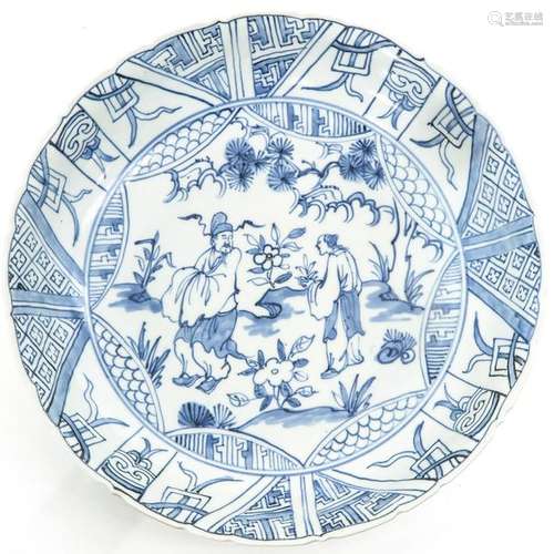 A Blue and White Deco Plate