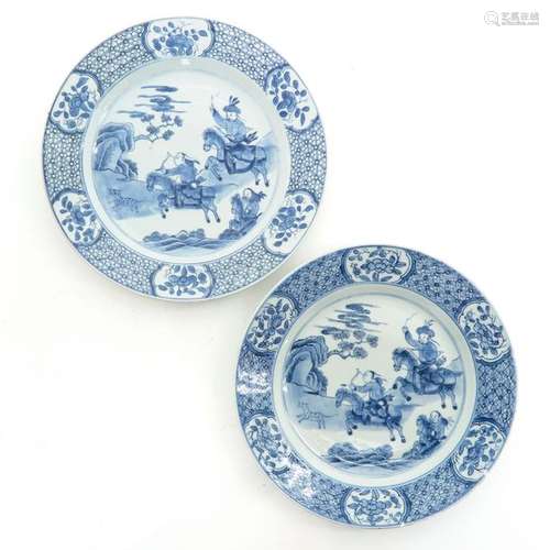 Two Blue and White Decor Plates