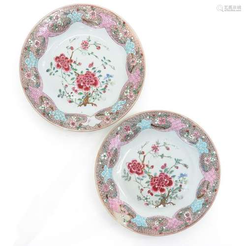 Two Famille Rose Decor Plates