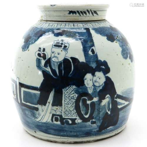 A Blue and White Ginger Jar