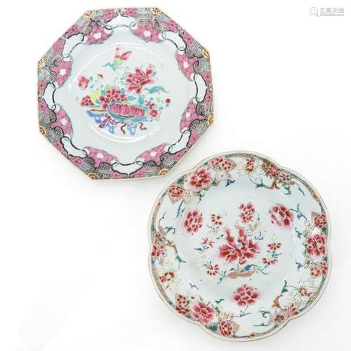 Two Famille Rose Decor Plates