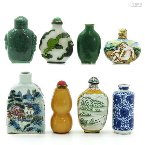 A Collection of Eight Snuff Bottles