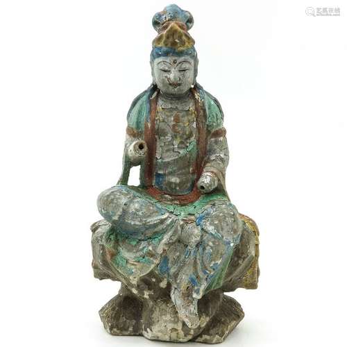 A Carved Wood Buddha Sculpture