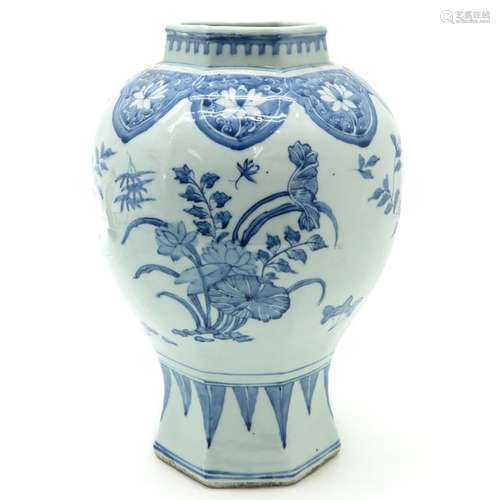 A Blue and White Baluster Vase