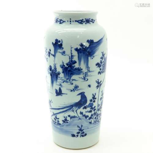 A Blue and White Decor Sleeve Vase