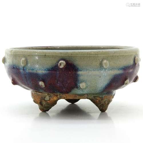 A Purple Glazed Tripod Censer