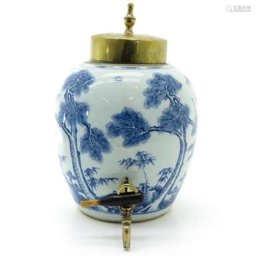 A Blue and White Decor Water Decanter