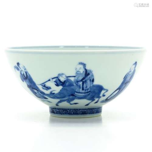 A Blue and White Decor Bowl