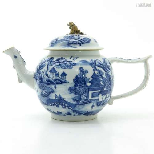 A Blue and White Decor Teapot