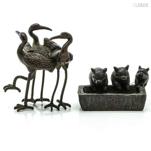 Two Bronze Miniature Sculptures