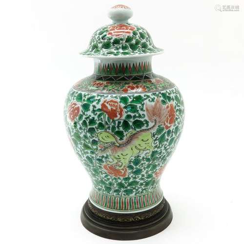 A Famille Verte Decor Temple Jar