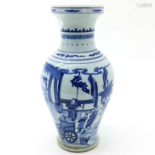 A Blue and White Decor Vase