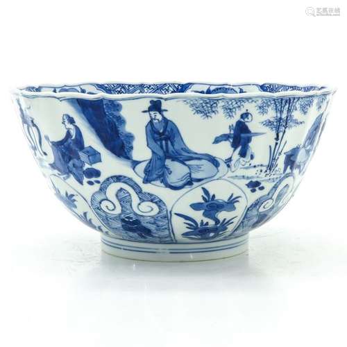 A Blue and White Decor Bowl