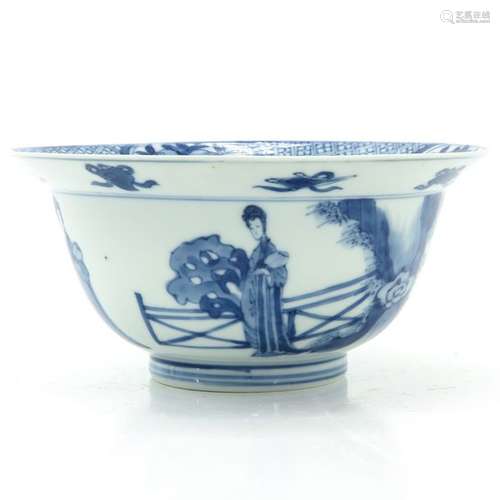 A Blue and White Flared Rim Bowl