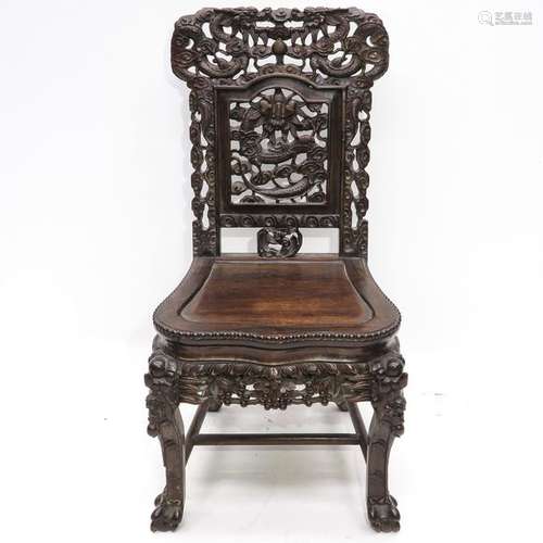 A Carved Chinese Chair