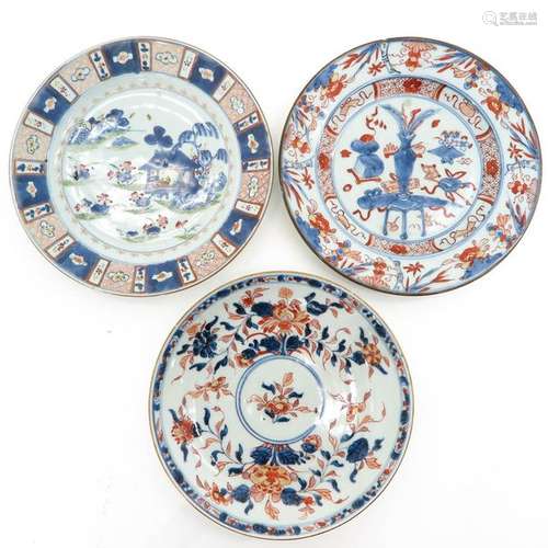 Three Imari Plates