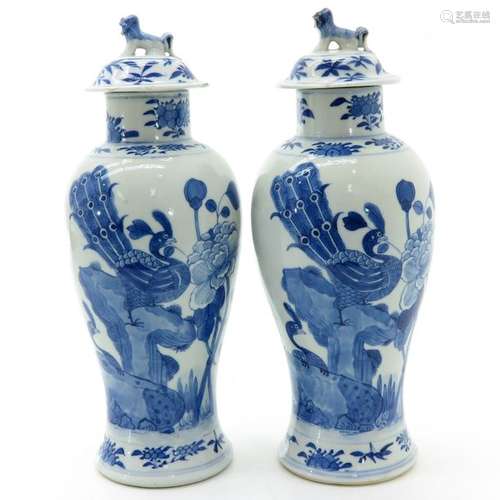 A Pair of Garniture Vases