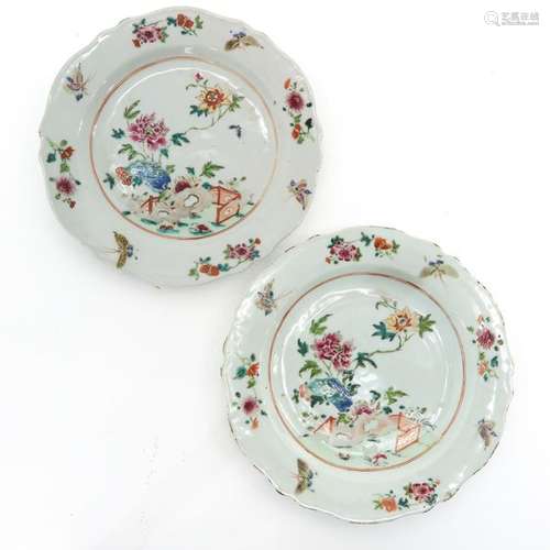 A Pair of Famille Rose Plates