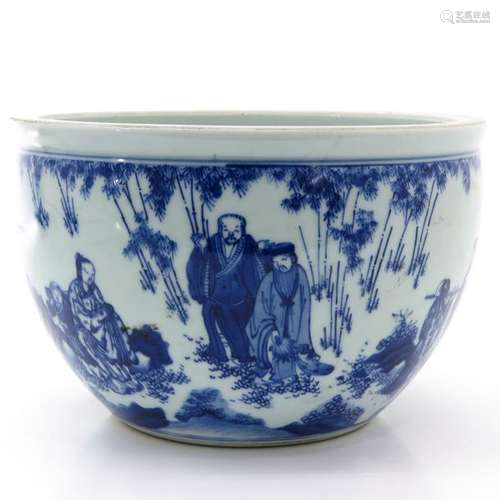 A Blue and White Decor Cache Pot