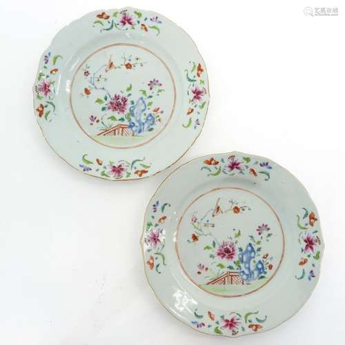 A Pair of Famille Rose Plates