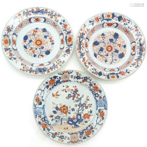 Three Imari Decor Plates