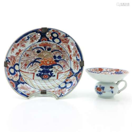 An Imari Shaving Bowl and Spitoon