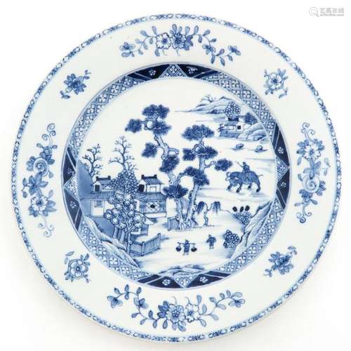 A Blue and White Decor Plate