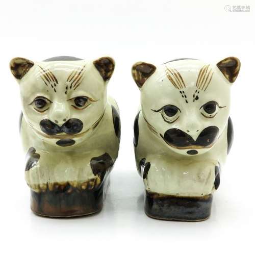 A Pair of Cat Sculptures