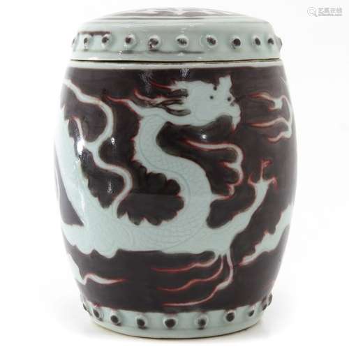 Round Dragon Jar with Cover