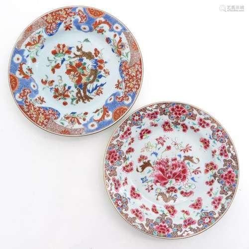 Two Polychrome Decor Plates