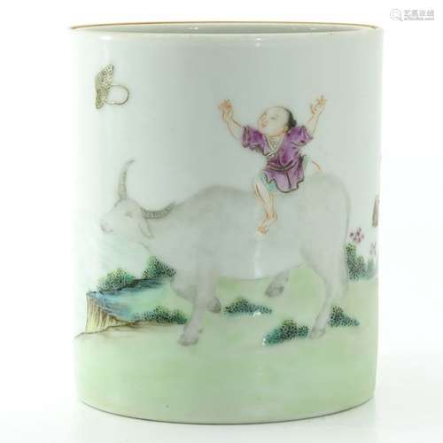 A Polychrome Decor Brush Pot