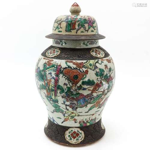 A Large Nanking Temple Jar with Cover