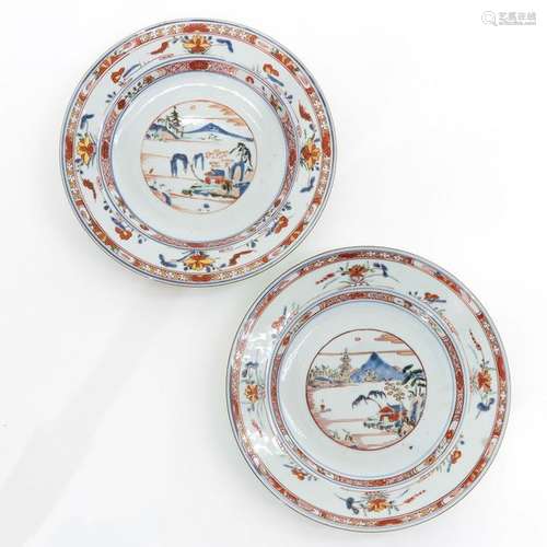 Two Polychrome Decor Plates