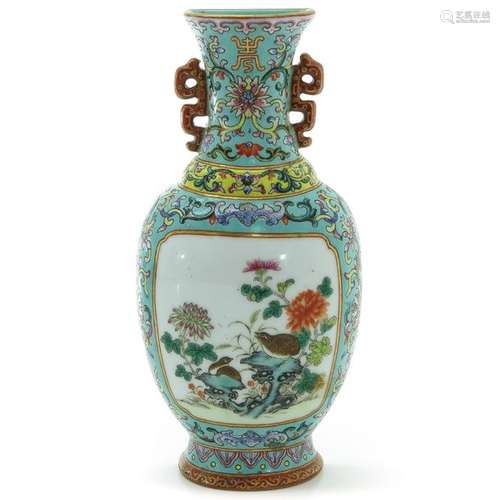 A Famille Rose Wall Vase