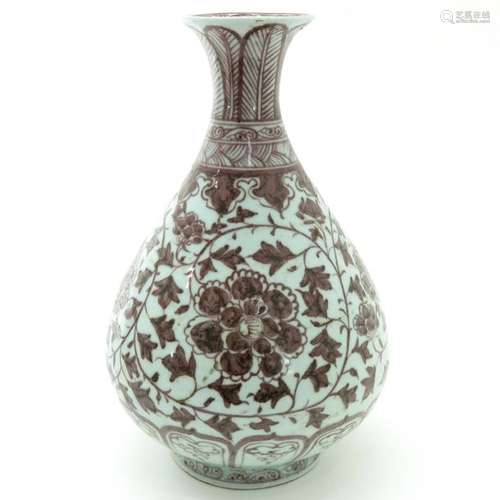 An Iron Red Ming Style Vase