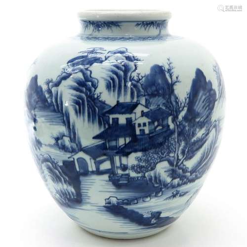 A Blue and White Decor Vase