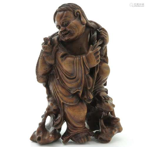 A Carved Wood Chinese Sculpture