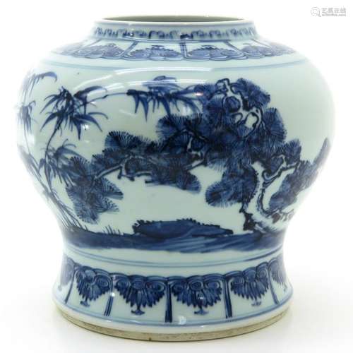 A Blue and White Baulester Vase