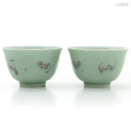 Two Celadon Cups