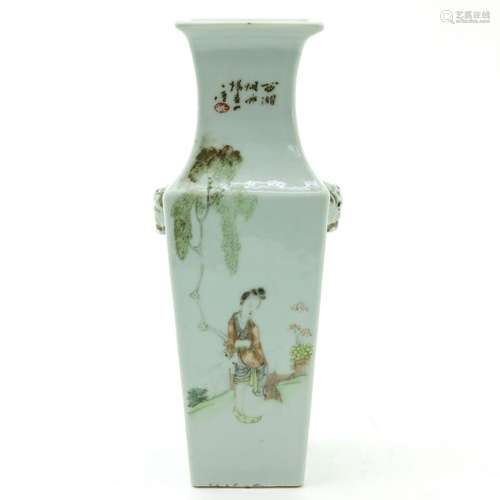 A Square Qianjiang Cai Decor Vase