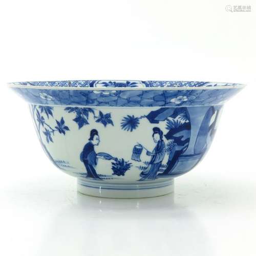 A Blue and White Flared Rim Bowl