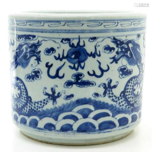 A Blue and White Brush Pot