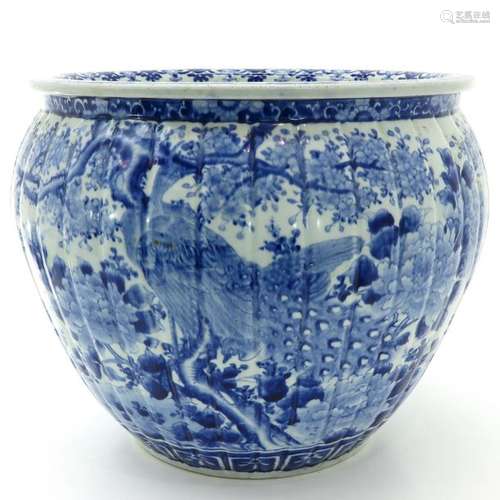 A Blue and White Decor Fish Bowl