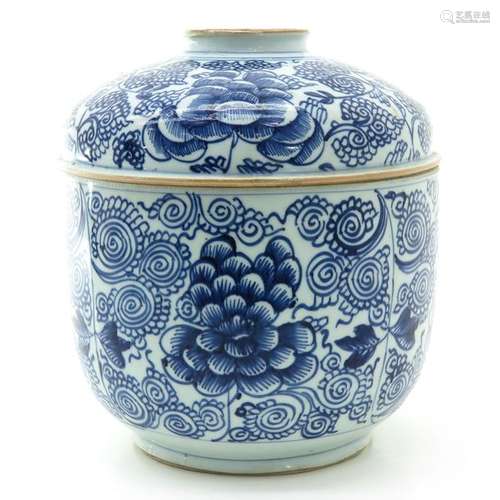 A Blue and White Jar with Cover