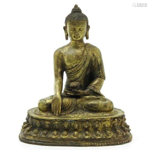 A Tibetan Bronze Buddha Sculpture