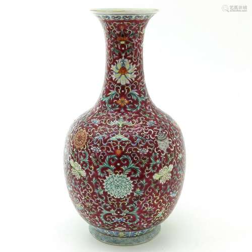 A Famille Rose Bottle Vase