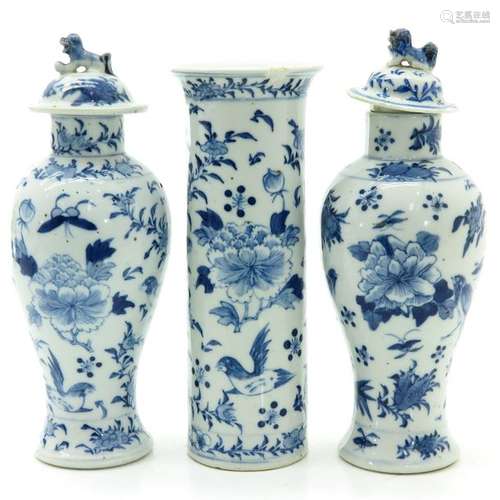 Three Garniture Vases